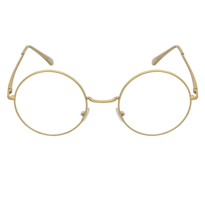 SCHOLAR - Classic Small Metal Round Blue Light Glasses Gold Clear Lens