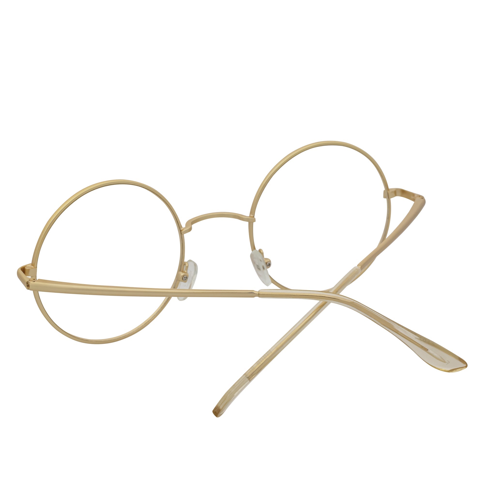 SCHOLAR - Classic Small Metal Round Blue Light Glasses Gold Clear Lens