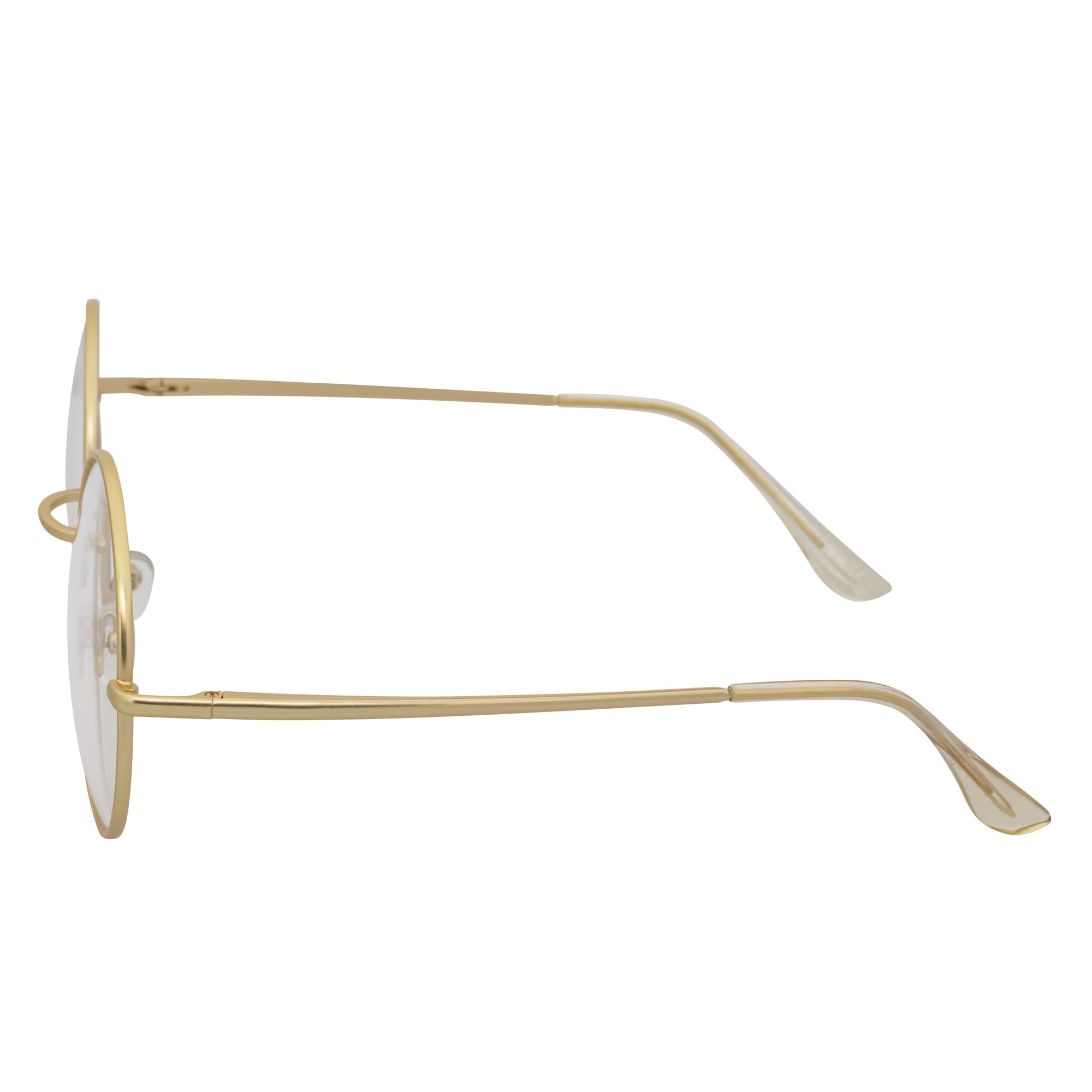 SCHOLAR - Classic Small Metal Round Blue Light Glasses Gold Clear Lens