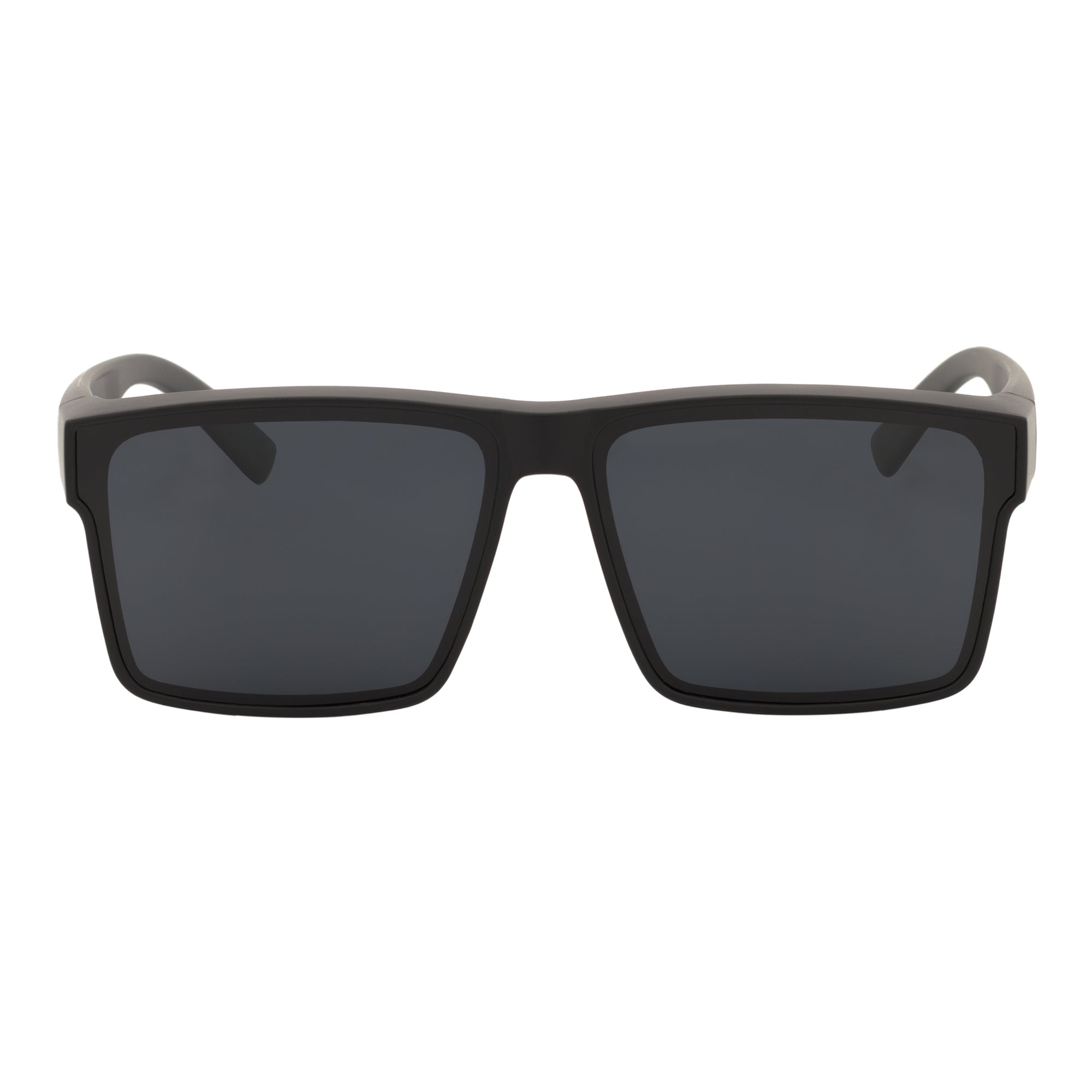 SHADOW - Large Polarized Square Fit Over Matte Black Sunglasses Dark Smoke Lens