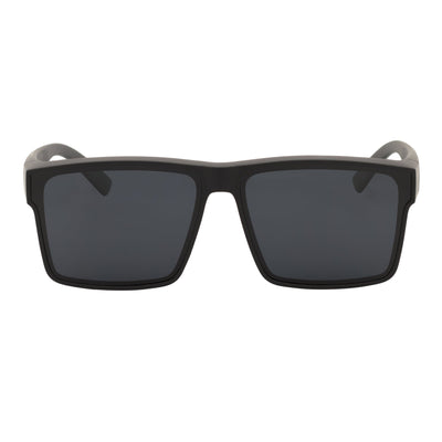 SHADOW - Large Polarized Square Fit Over Matte Black Sunglasses Dark Smoke Lens
