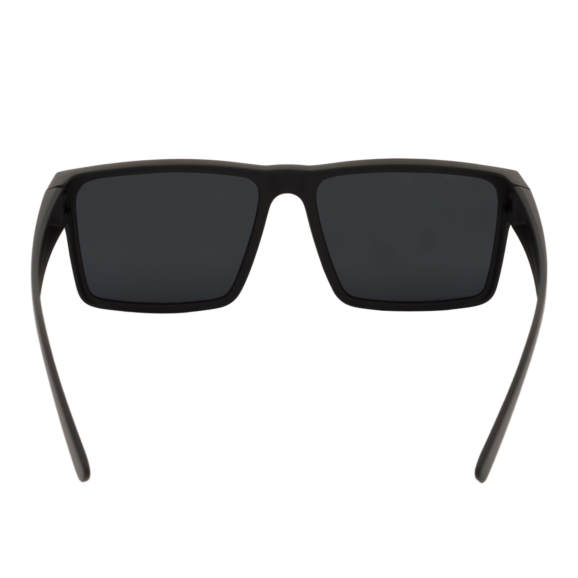 SHADOW - Large Polarized Square Fit Over Matte Black Sunglasses Dark Smoke Lens