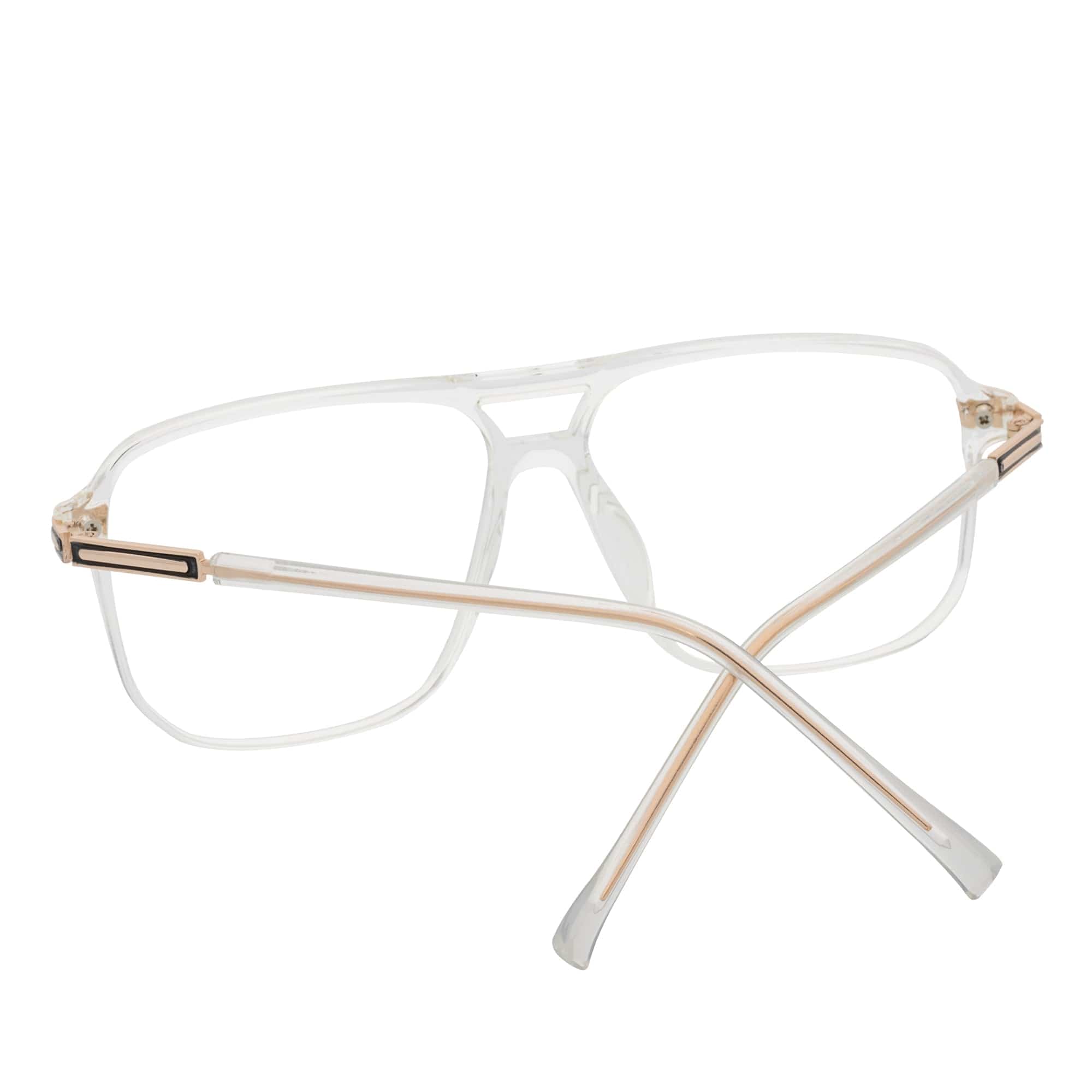 SHERMAN - Classic Square Flat Top Blue Light Glasses Clear Frame Clear Lens