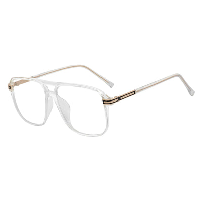 SHERMAN - Classic Square Flat Top Blue Light Glasses Clear Frame Clear Lens