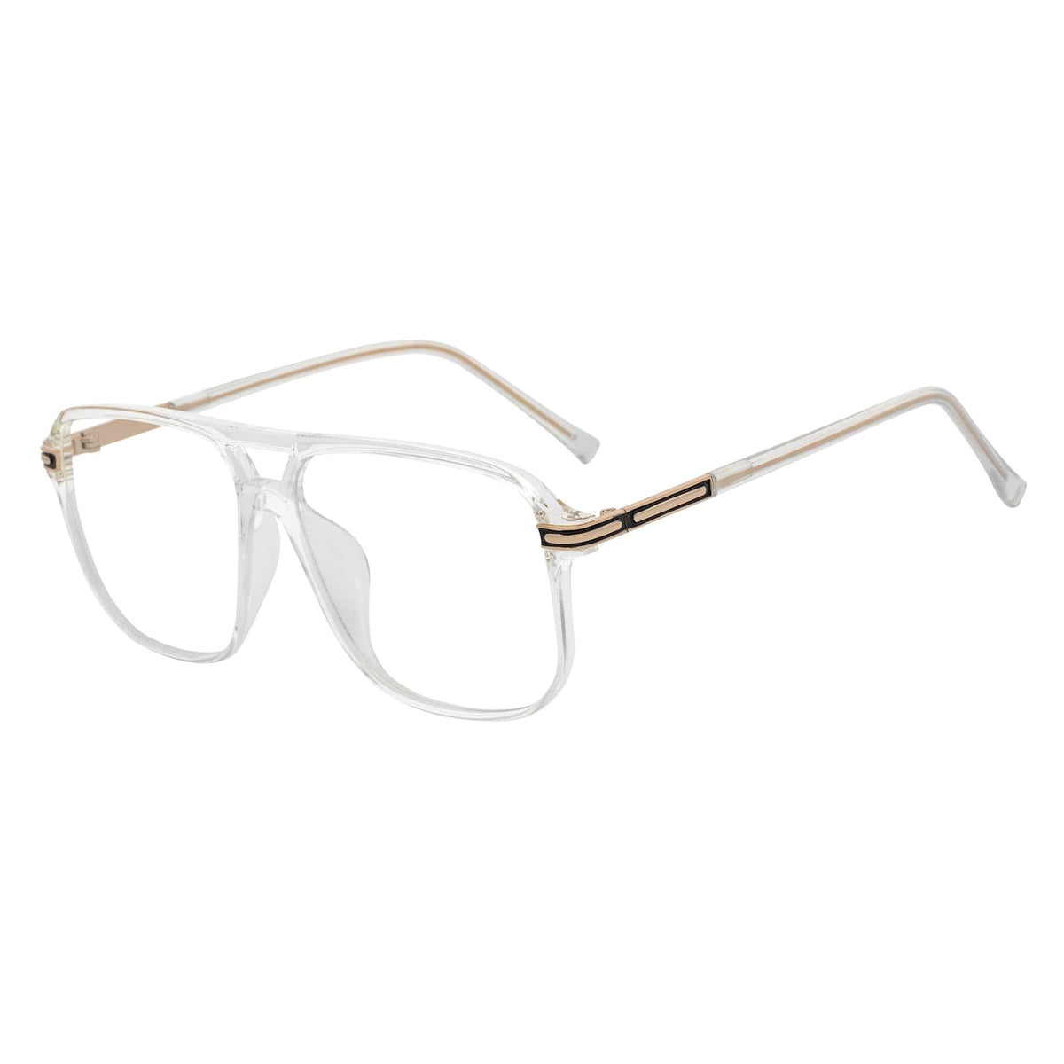 SHERMAN - Classic Square Flat Top Blue Light Glasses Clear Frame Clear Lens