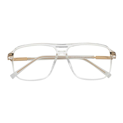 SHERMAN - Classic Square Flat Top Blue Light Glasses Clear Frame Clear Lens