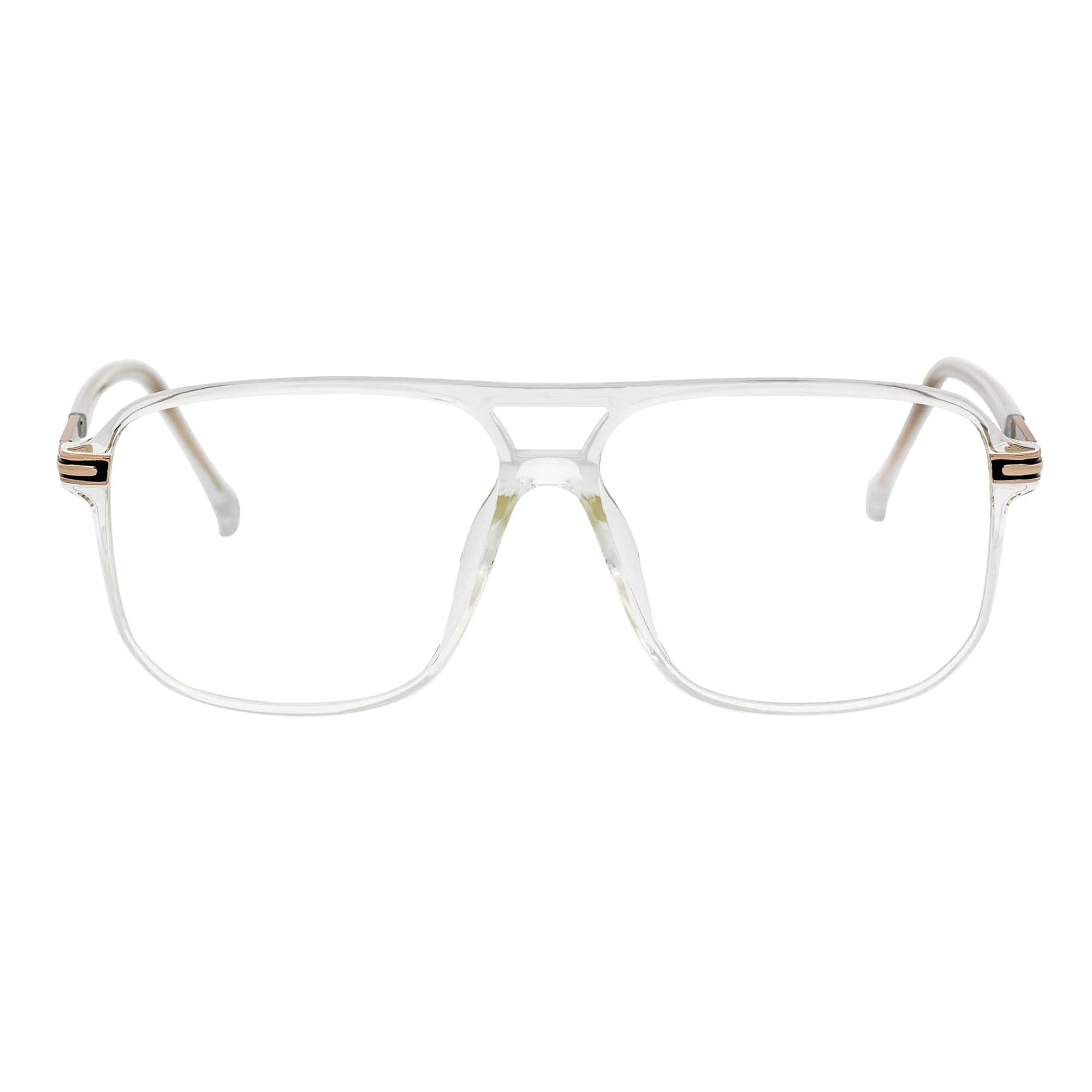 SHERMAN - Classic Square Flat Top Blue Light Glasses Clear Frame Clear Lens