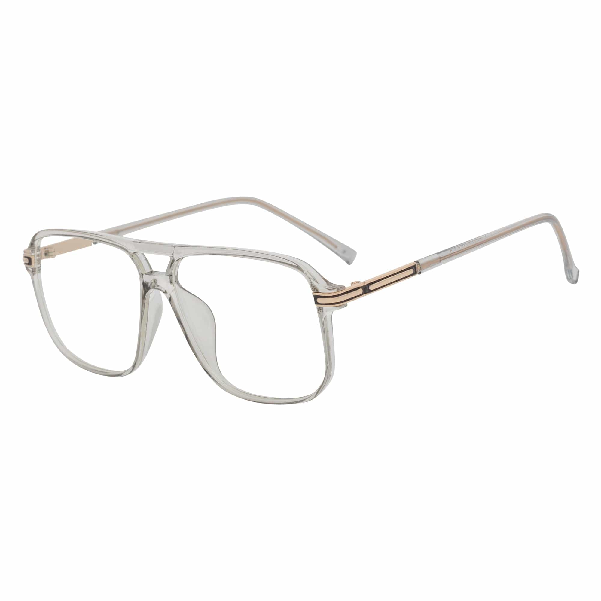 SHERMAN - Classic Square Flat Top Blue Light Glasses Clear Gray Clear Lens