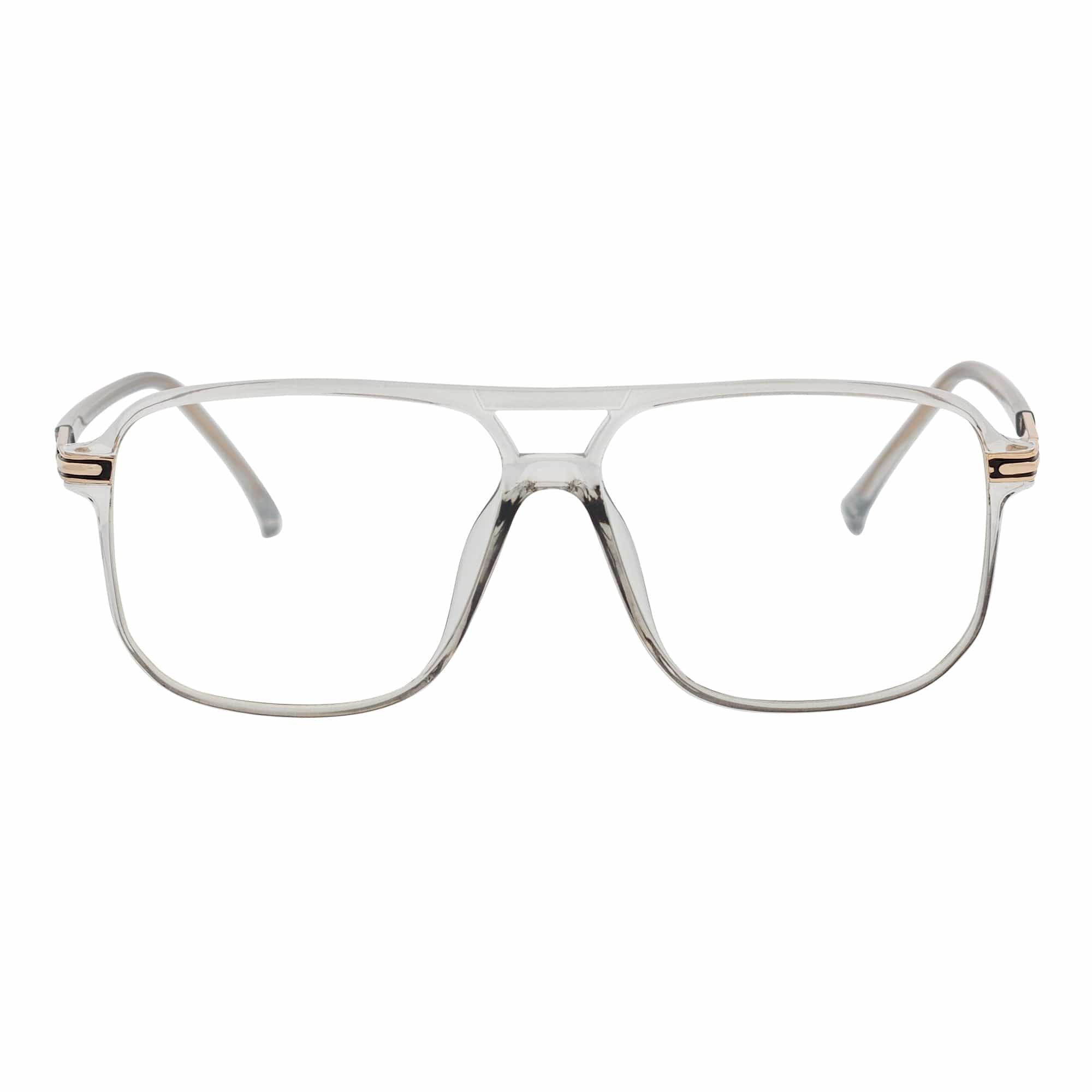 SHERMAN - Classic Square Flat Top Blue Light Glasses Clear Gray Clear Lens