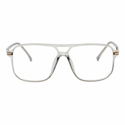 SHERMAN - Classic Square Flat Top Blue Light Glasses Clear Gray Clear Lens