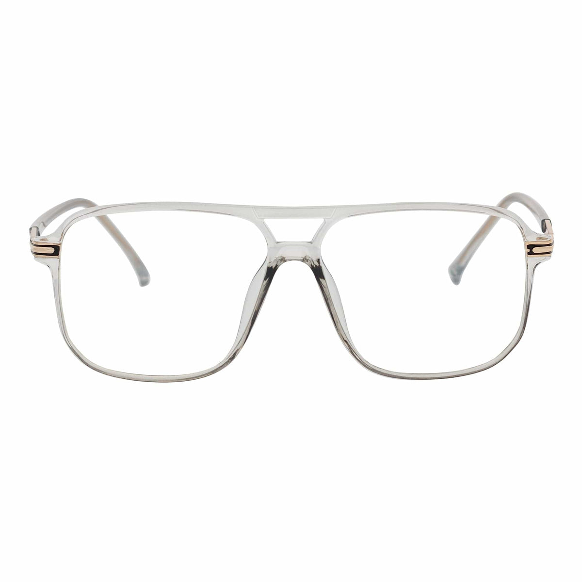 SHERMAN - Classic Square Flat Top Blue Light Glasses Clear Gray Clear Lens