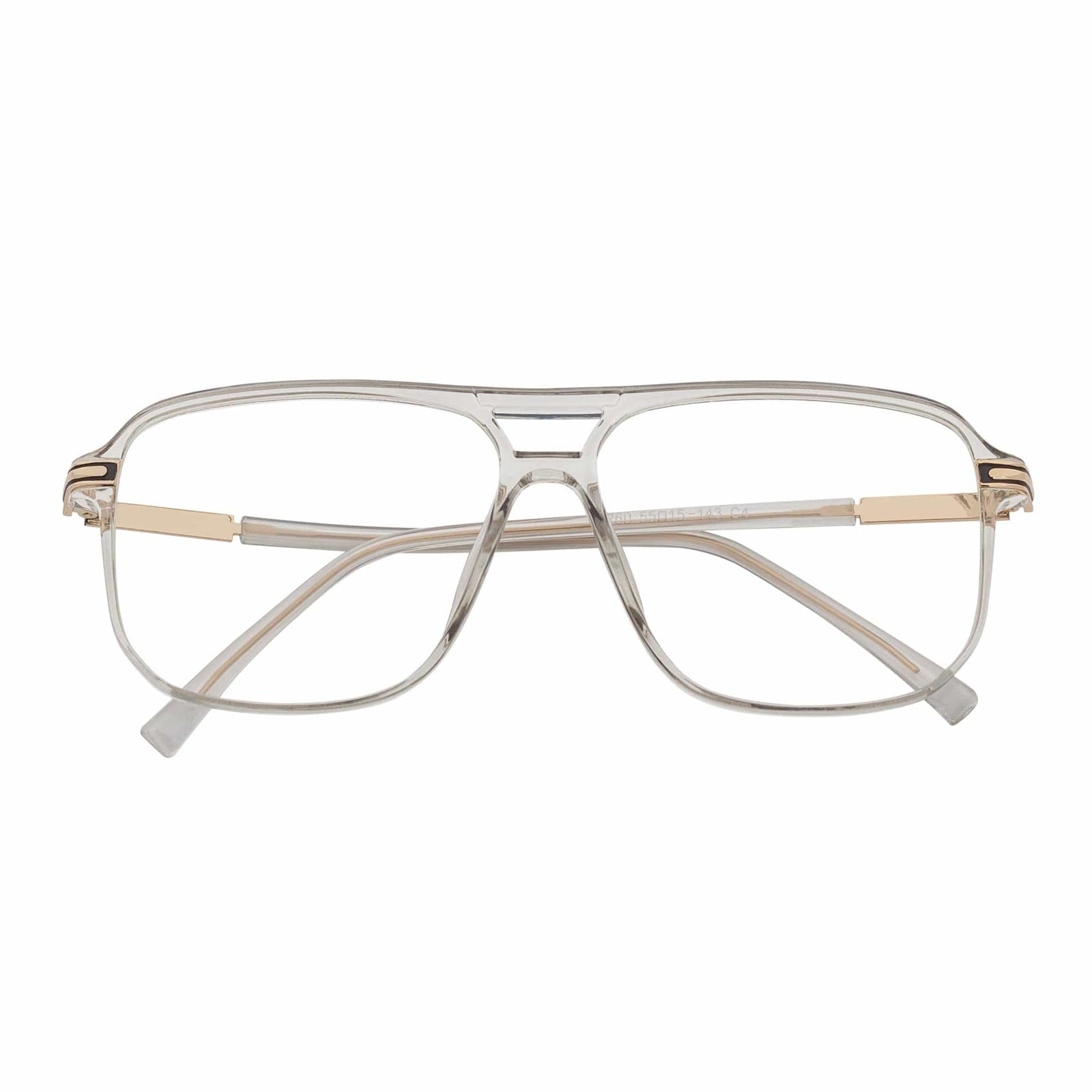 SHERMAN - Classic Square Flat Top Blue Light Glasses Clear Gray Clear Lens