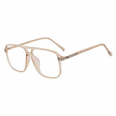 SHERMAN - Classic Square Flat Top Blue Light Glasses Clear Peach Clear Lens