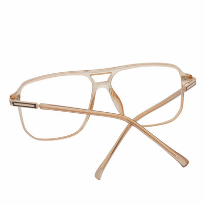 SHERMAN - Classic Square Flat Top Blue Light Glasses Clear Peach Clear Lens