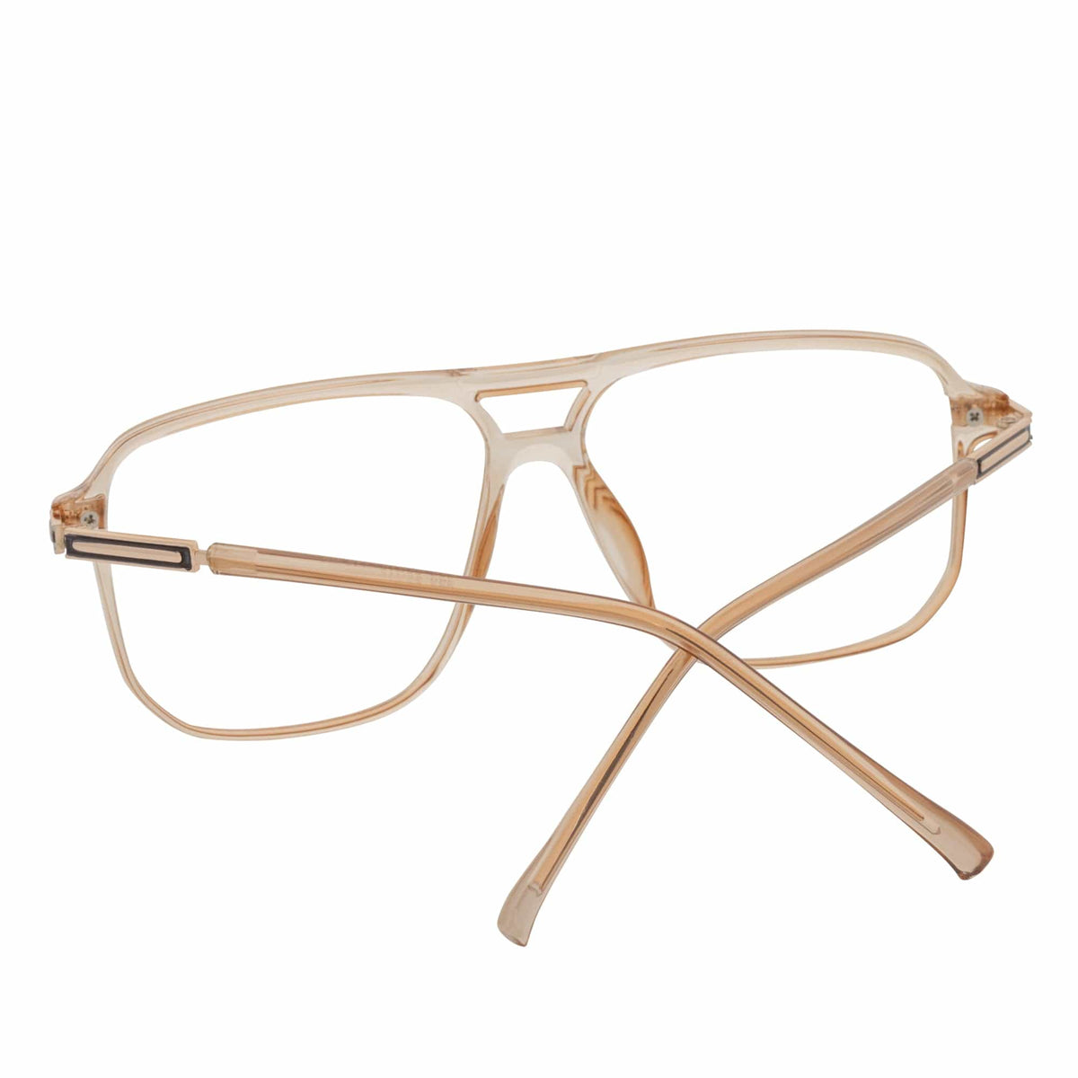 SHERMAN - Classic Square Flat Top Blue Light Glasses Clear Peach Clear Lens