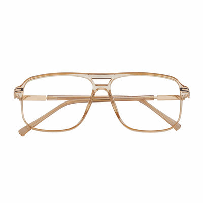 SHERMAN - Classic Square Flat Top Blue Light Glasses Clear Peach Clear Lens