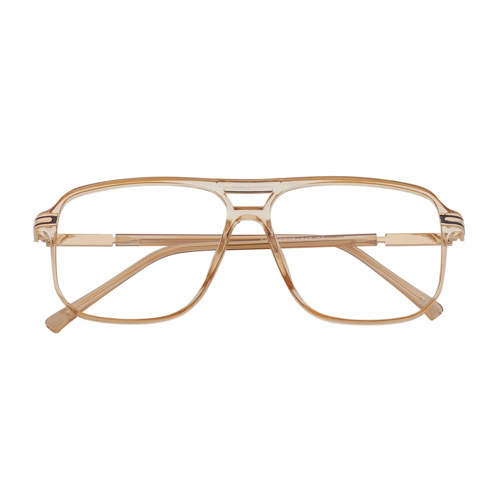 SHERMAN - Classic Square Flat Top Blue Light Glasses Clear Peach Clear Lens