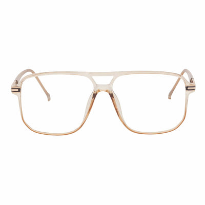 SHERMAN - Classic Square Flat Top Blue Light Glasses Clear Peach Clear Lens