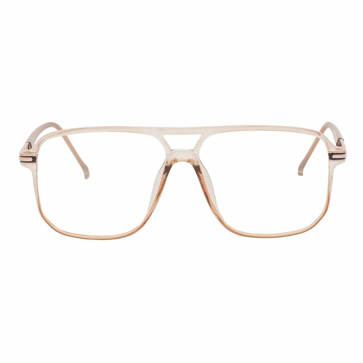 SHERMAN - Classic Square Flat Top Blue Light Glasses Clear Peach Clear Lens
