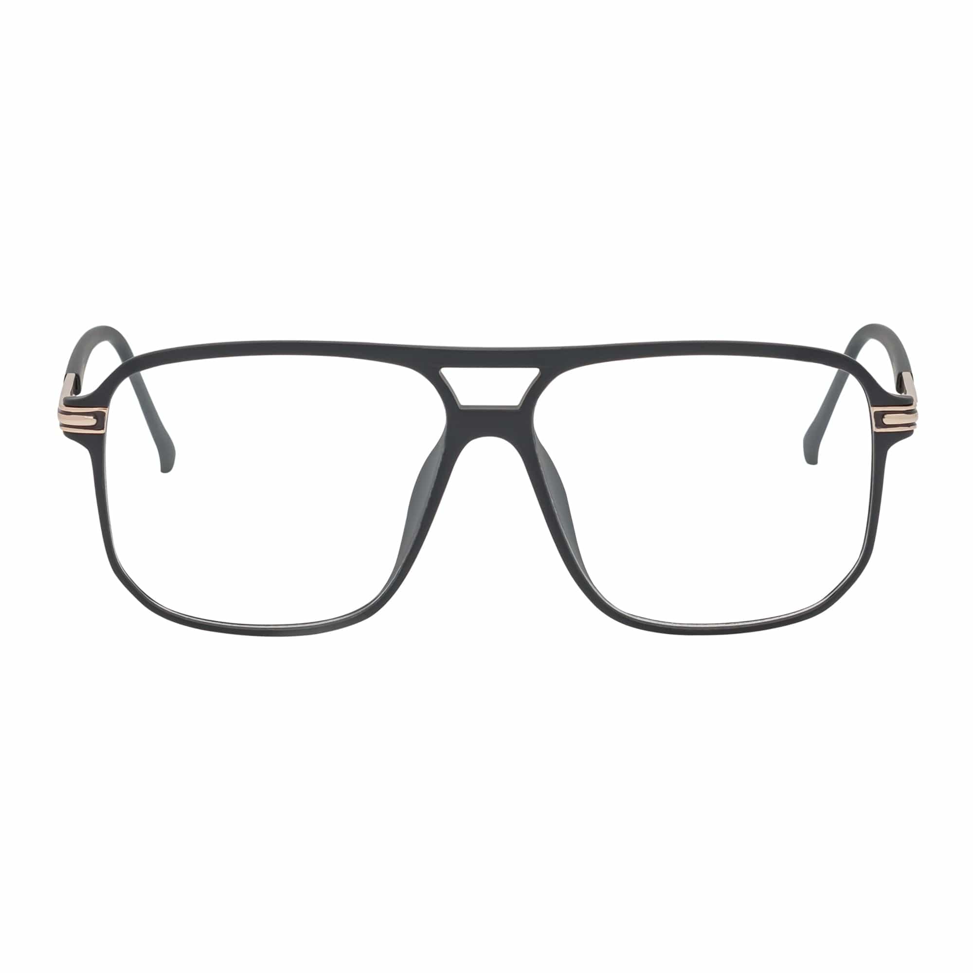 SHERMAN - Classic Square Flat Top Blue Light Glasses Matte Black Clear Lens