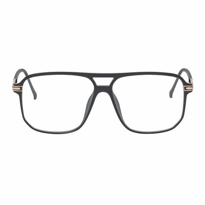 SHERMAN - Classic Square Flat Top Blue Light Glasses Matte Black Clear Lens