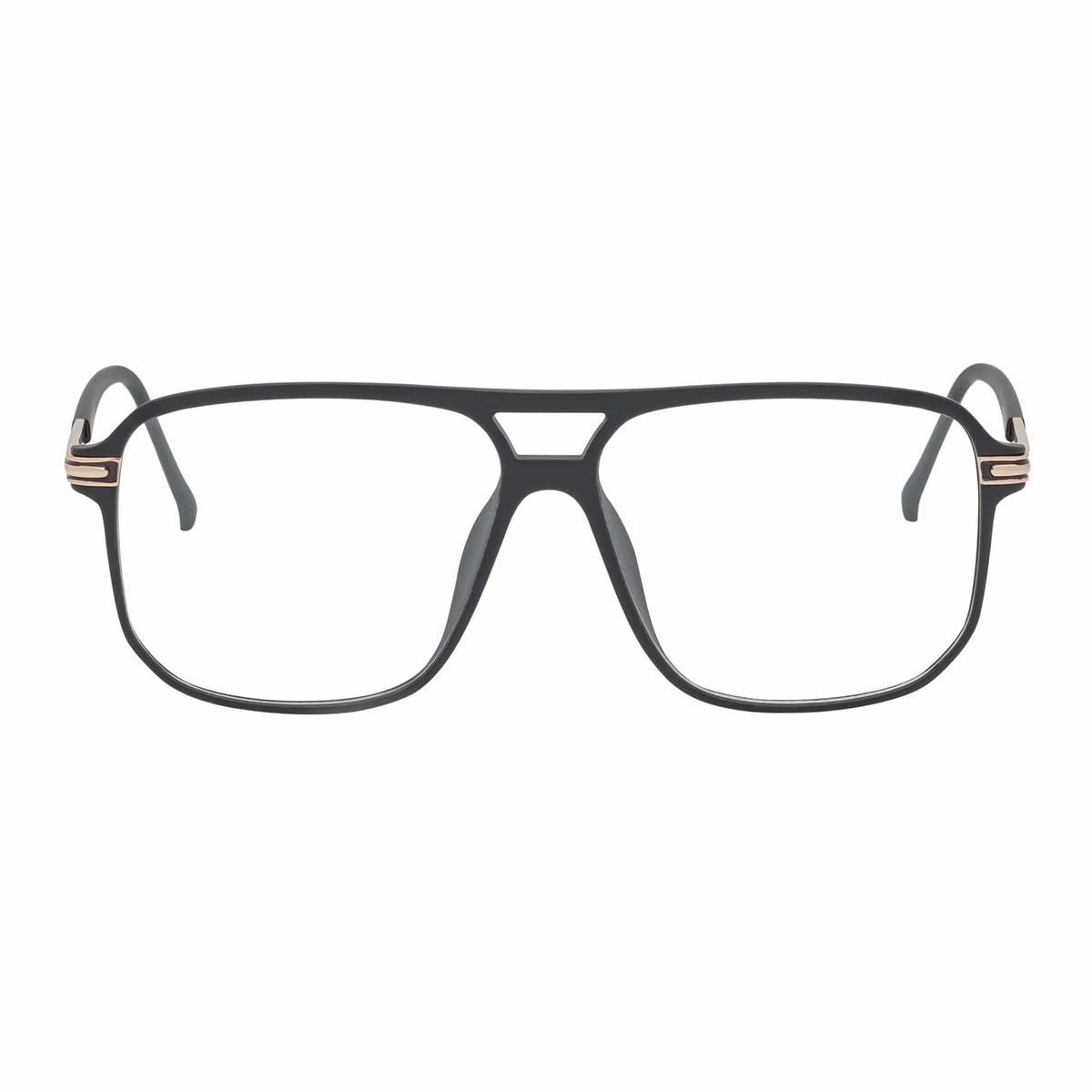 SHERMAN - Classic Square Flat Top Blue Light Glasses Matte Black Clear Lens