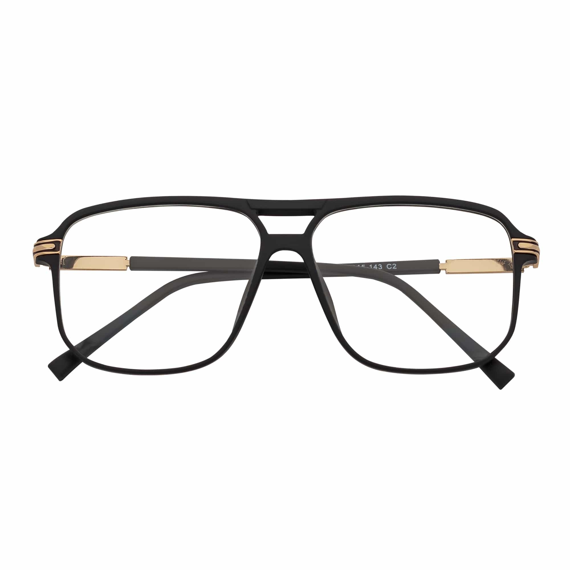 SHERMAN - Classic Square Flat Top Blue Light Glasses Matte Black Clear Lens