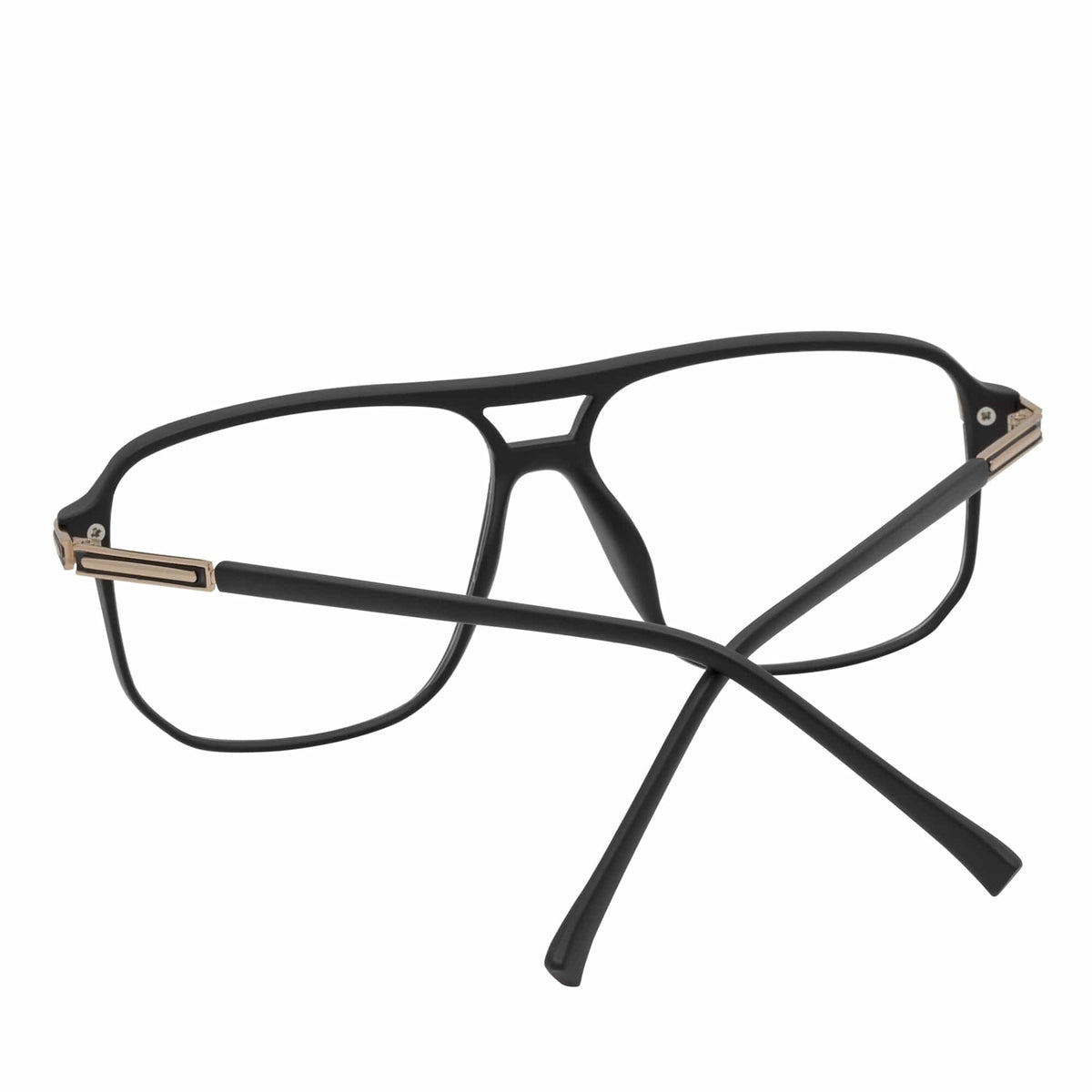 SHERMAN - Classic Square Flat Top Blue Light Glasses Matte Black Clear Lens