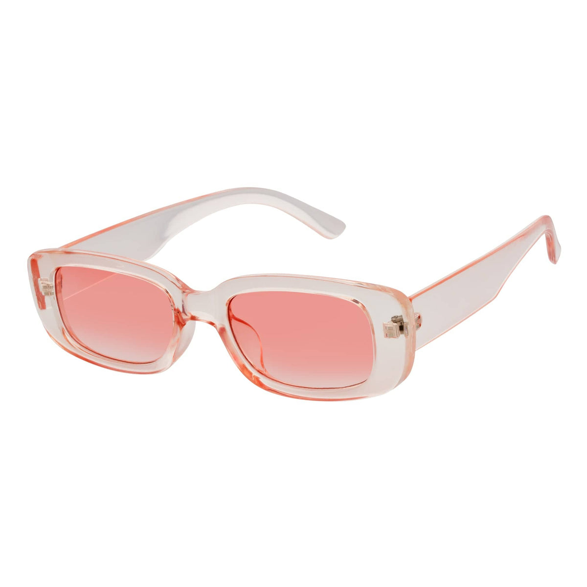 SLIM - Retro 90s Slim Small Rectangle Sunglasses Pink Pink Tint