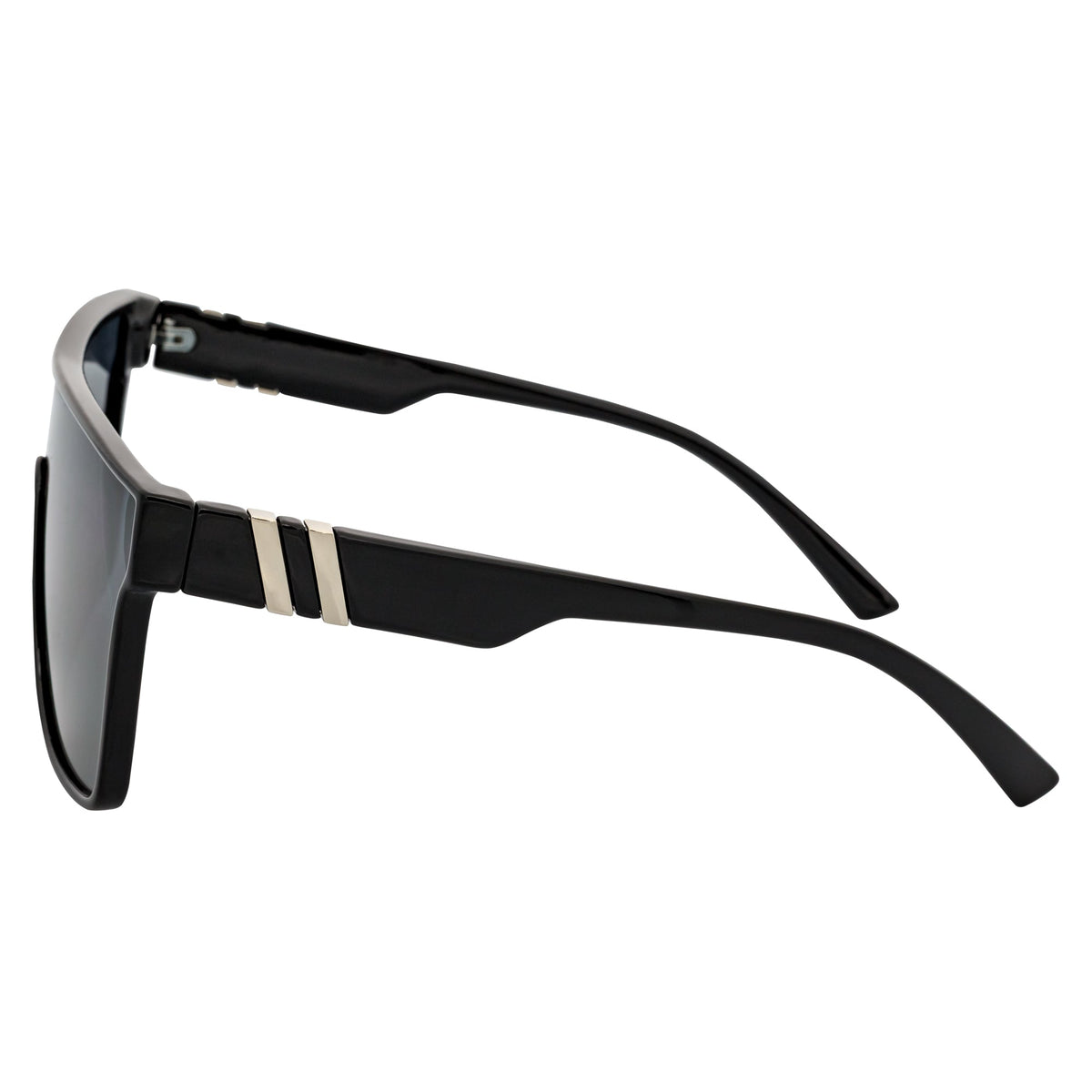 SYFY - Futuristic Square Flat Top Shield Sunglasses Black Smoke Lens