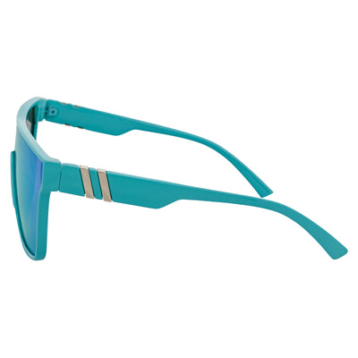 SYFY - Futuristic Square Flat Top Shield Sunglasses Light Blue Blue Mirror