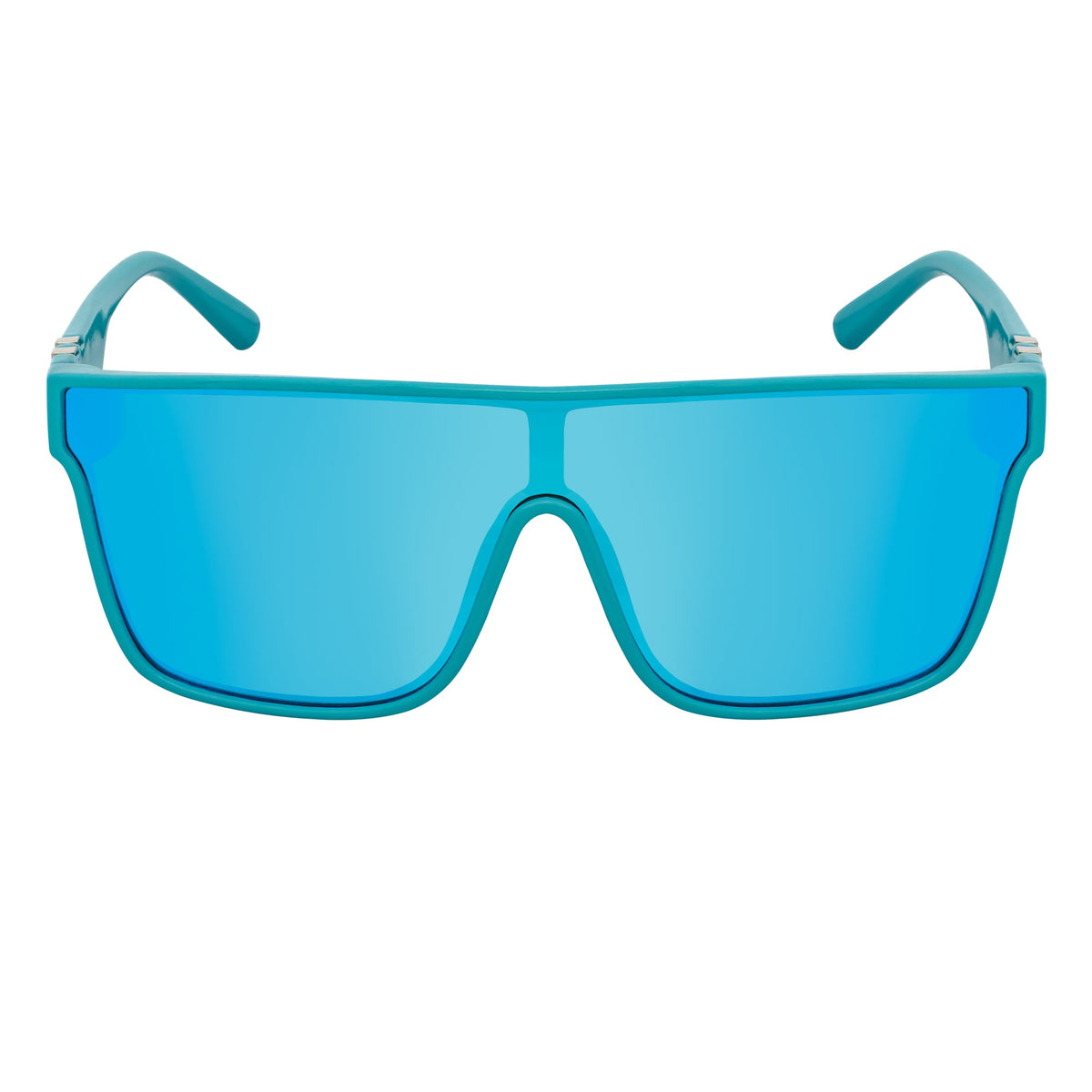 SYFY - Futuristic Square Flat Top Shield Sunglasses Light Blue Blue Mirror