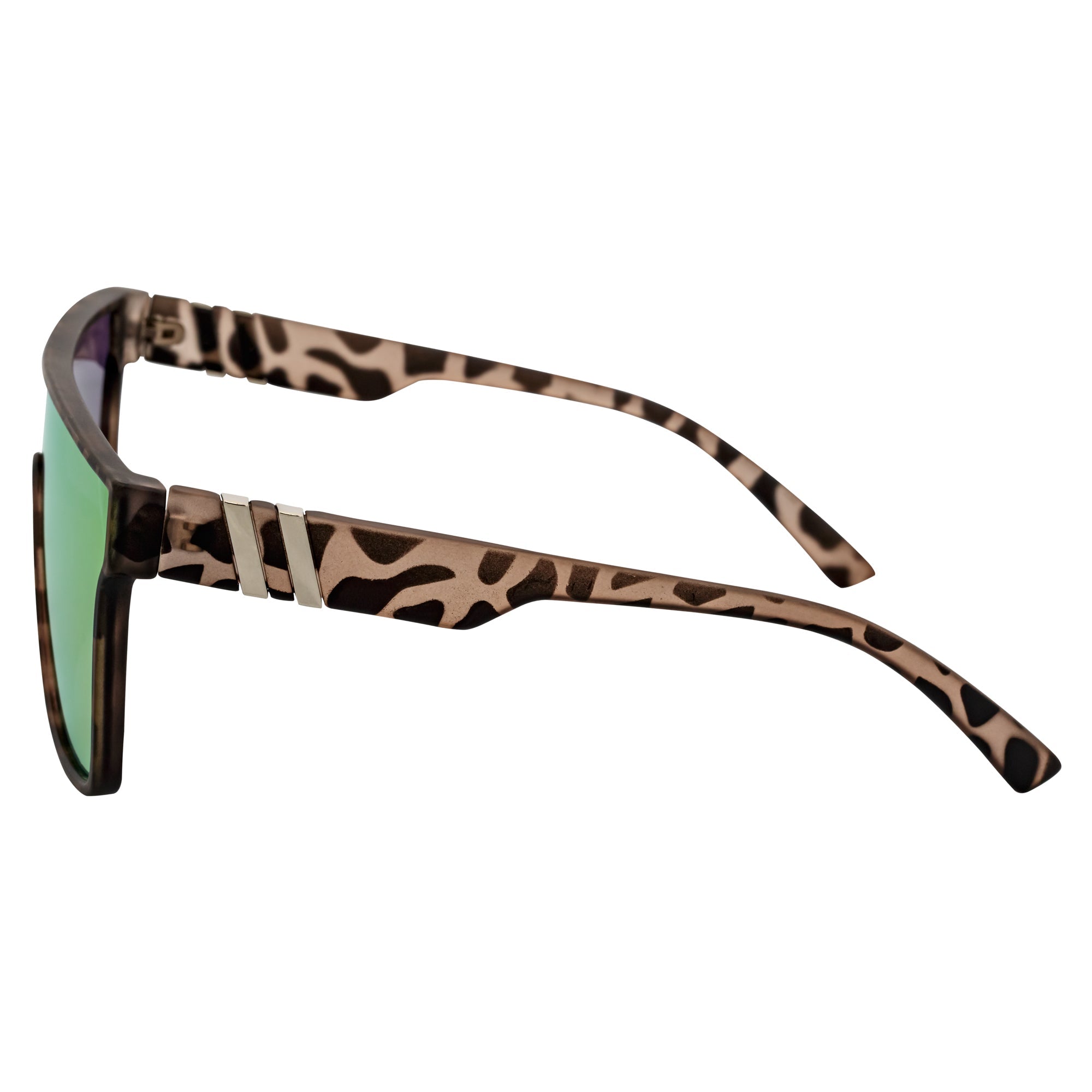 SYFY - Futuristic Square Flat Top Shield Sunglasses Tortoise Pink Mirror