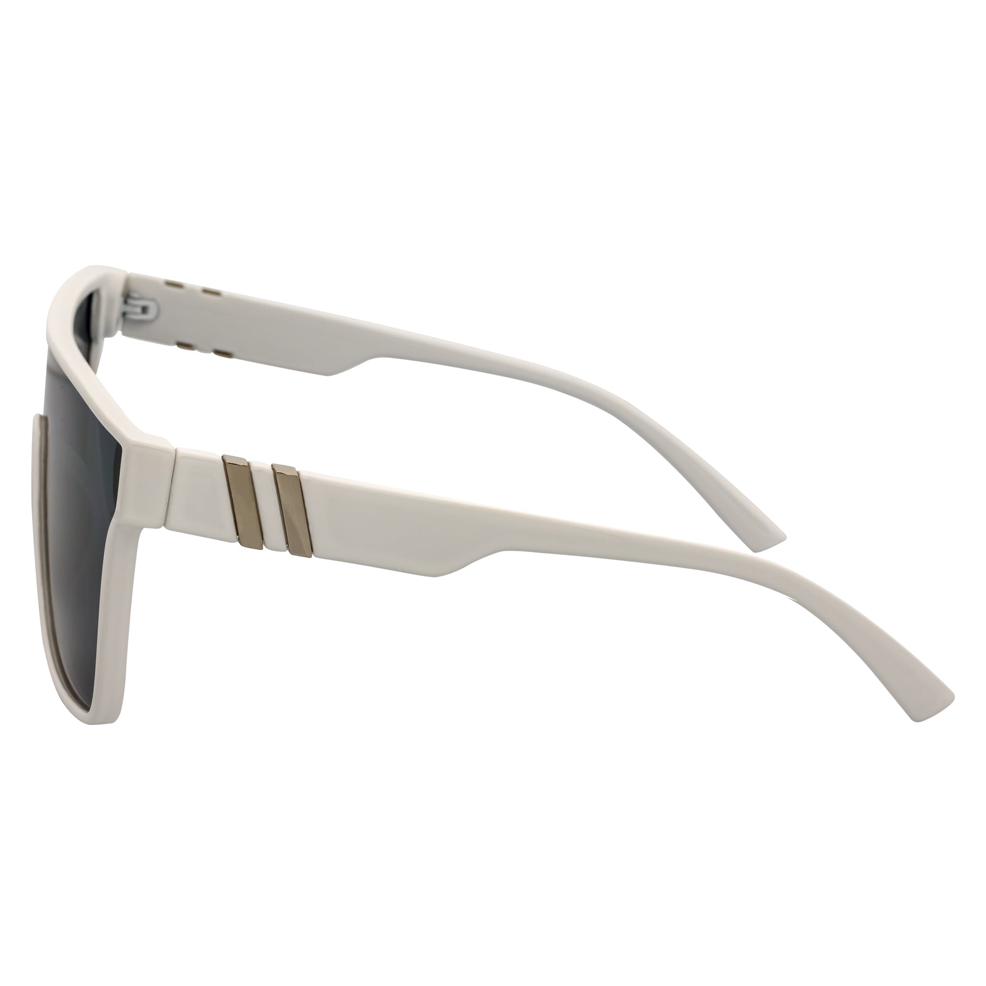 SYFY - Futuristic Square Flat Top Shield Sunglasses White Smoke