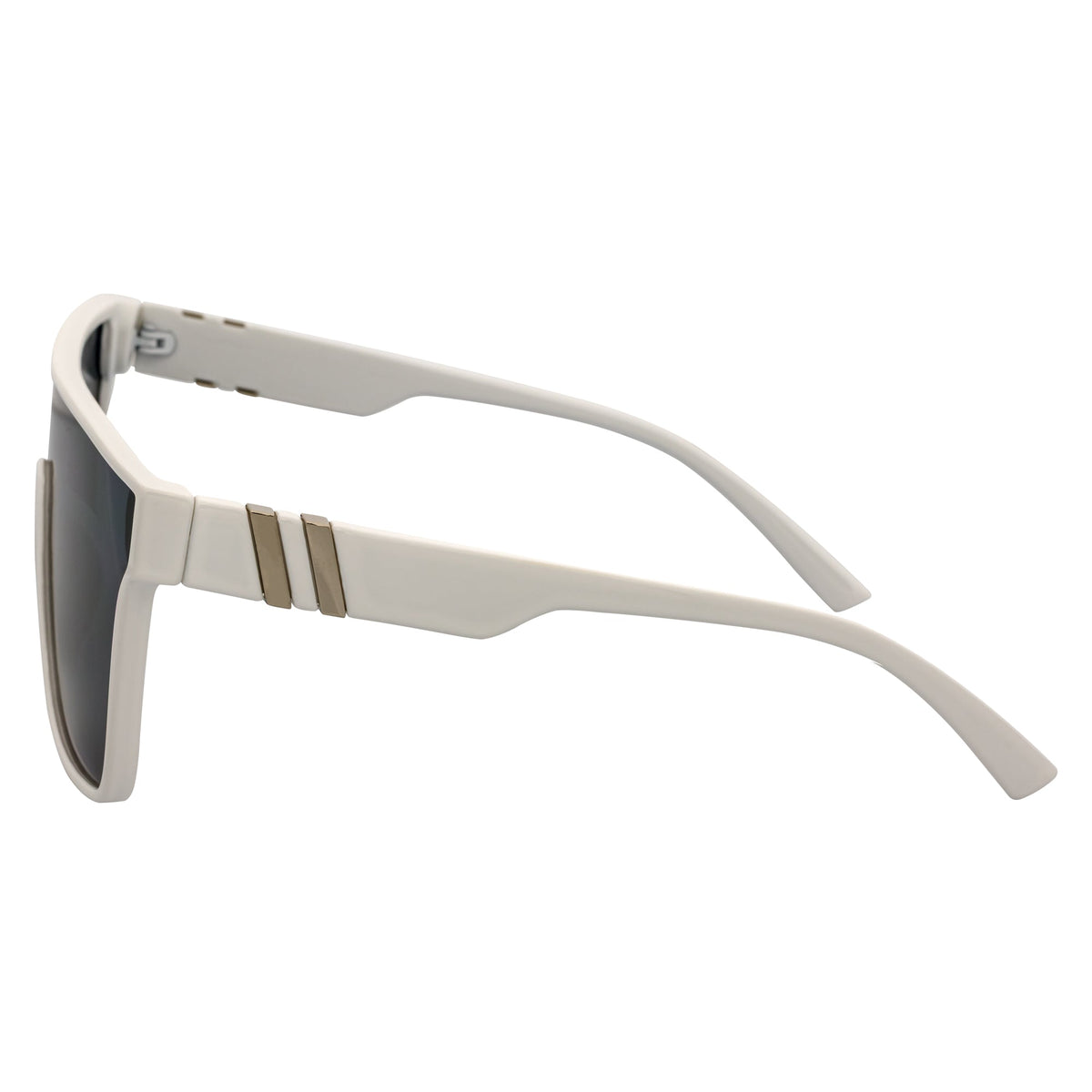 SYFY - Futuristic Square Flat Top Shield Sunglasses White Smoke