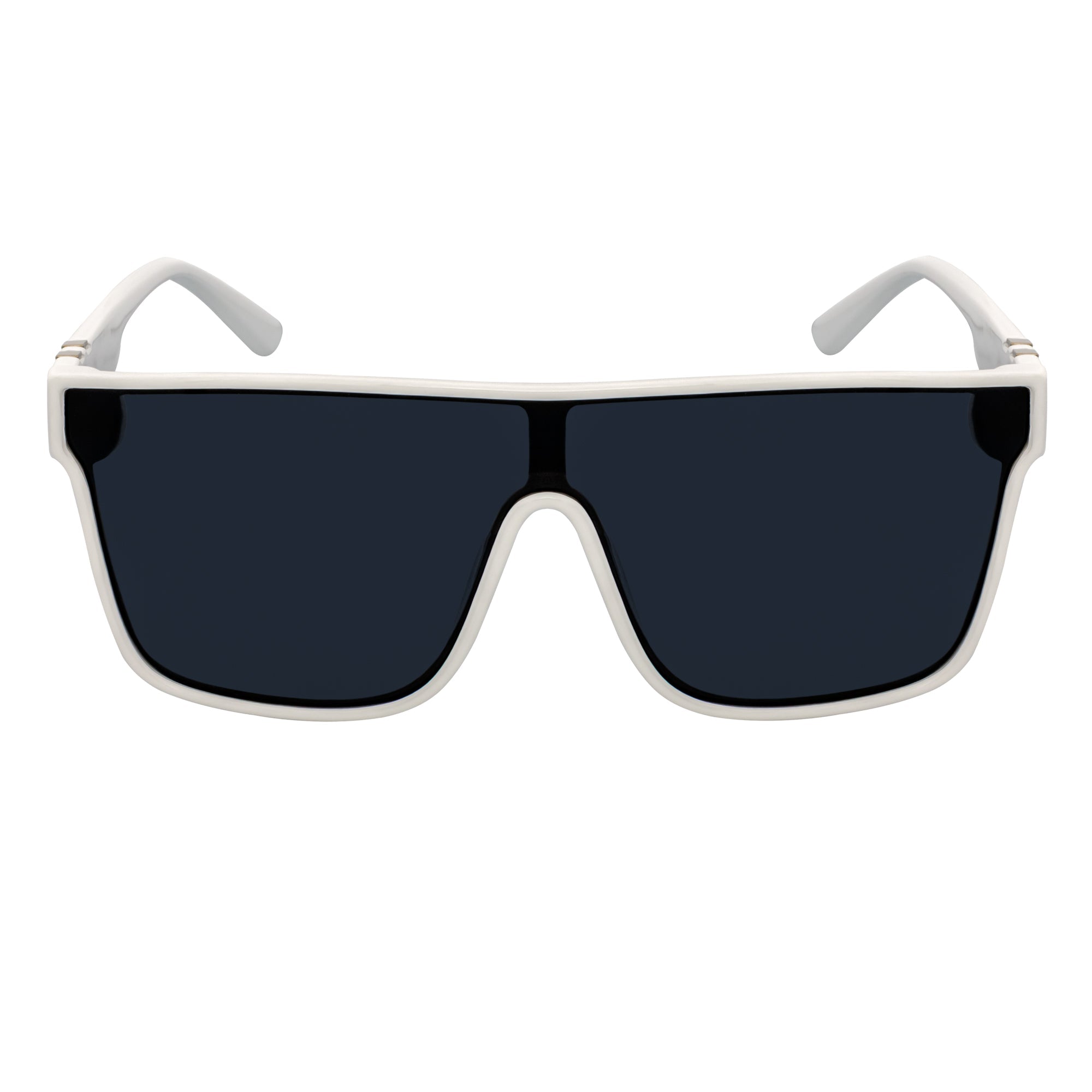 SYFY - Futuristic Square Flat Top Shield Sunglasses White Smoke