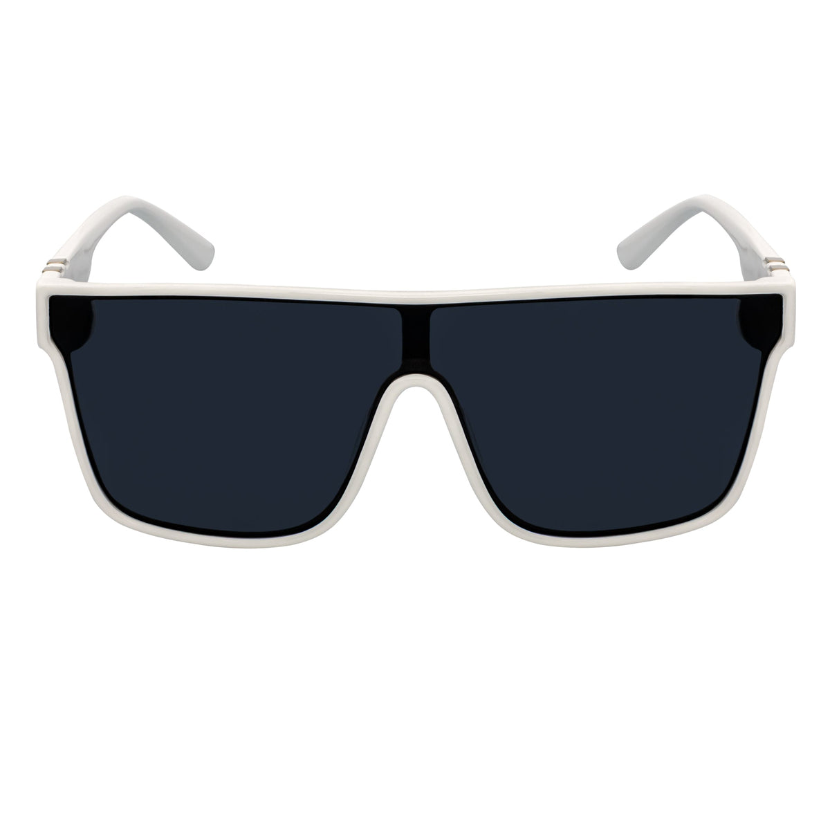 SYFY - Futuristic Square Flat Top Shield Sunglasses White Smoke