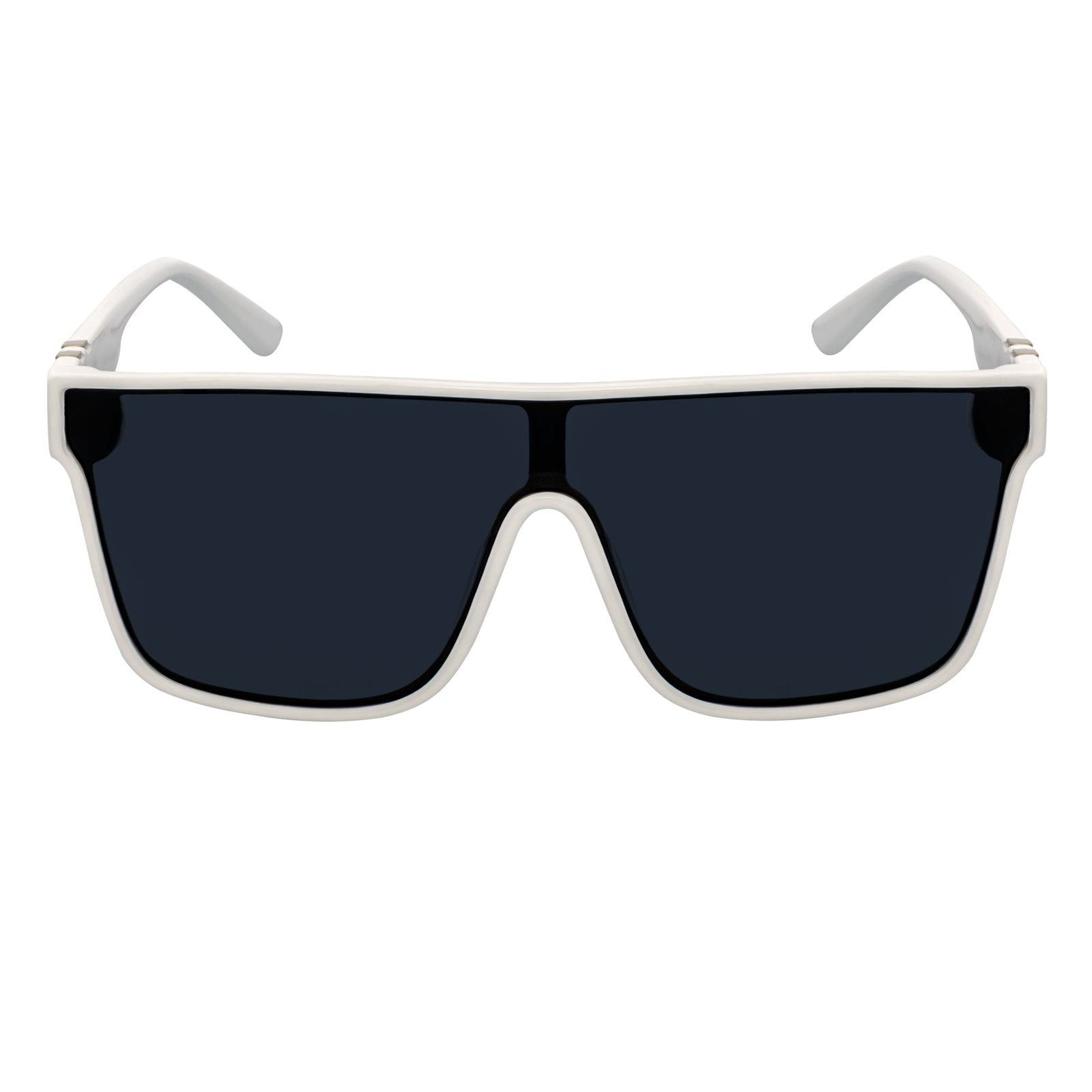 SYFY - Futuristic Square Flat Top Shield Sunglasses White Smoke