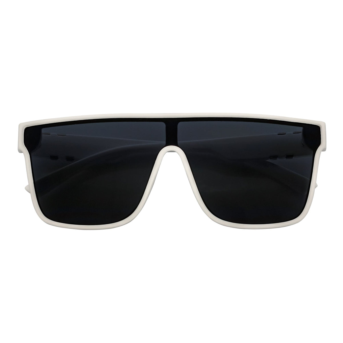 SYFY - Futuristic Square Flat Top Shield Sunglasses White Smoke