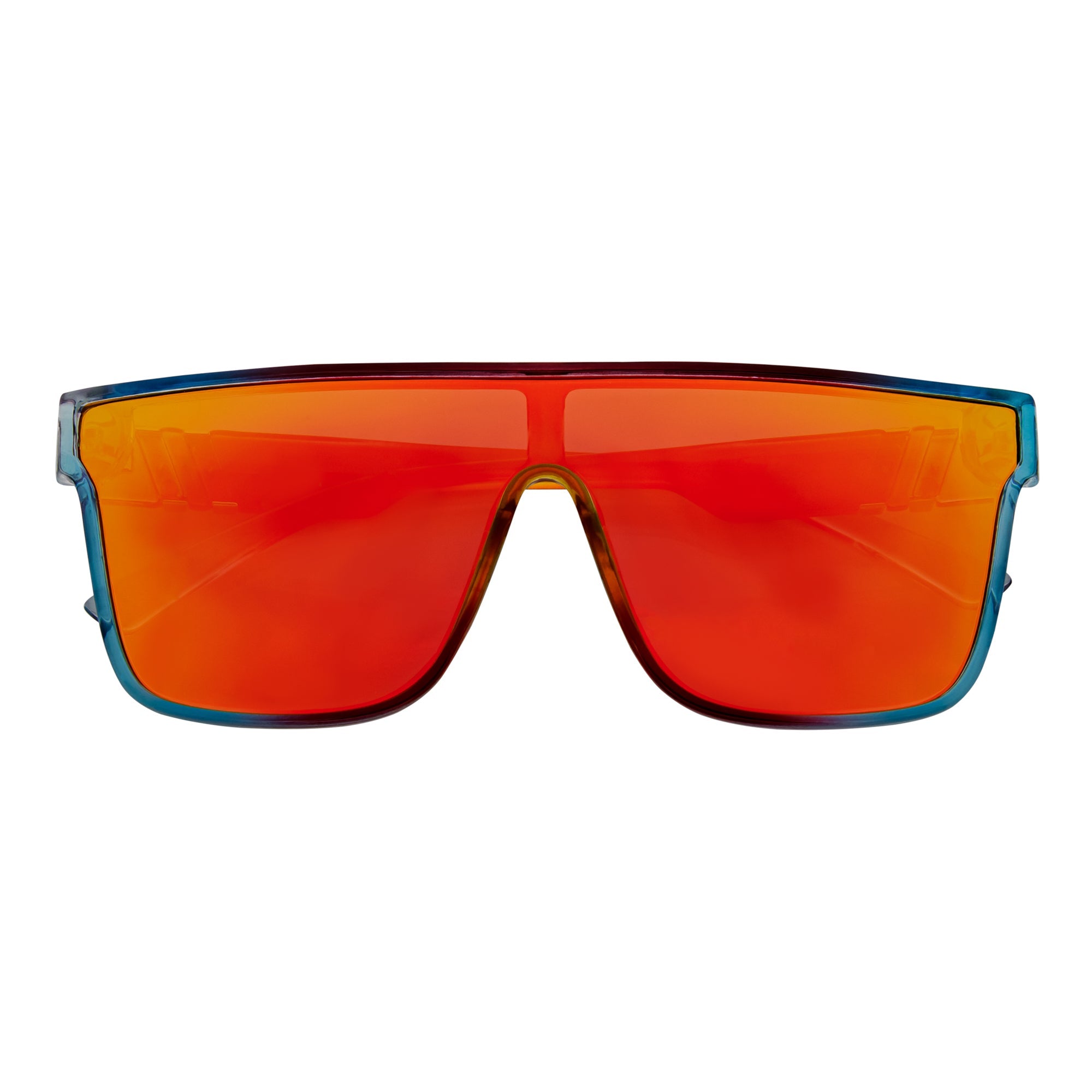 SYFY - Futuristic Square Shield Sunglasses Multi Candy Orange Mirror
