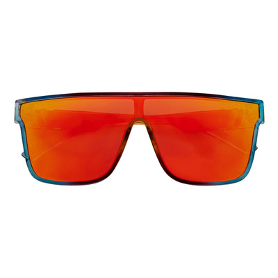 SYFY - Futuristic Square Shield Sunglasses Multi Candy Orange Mirror