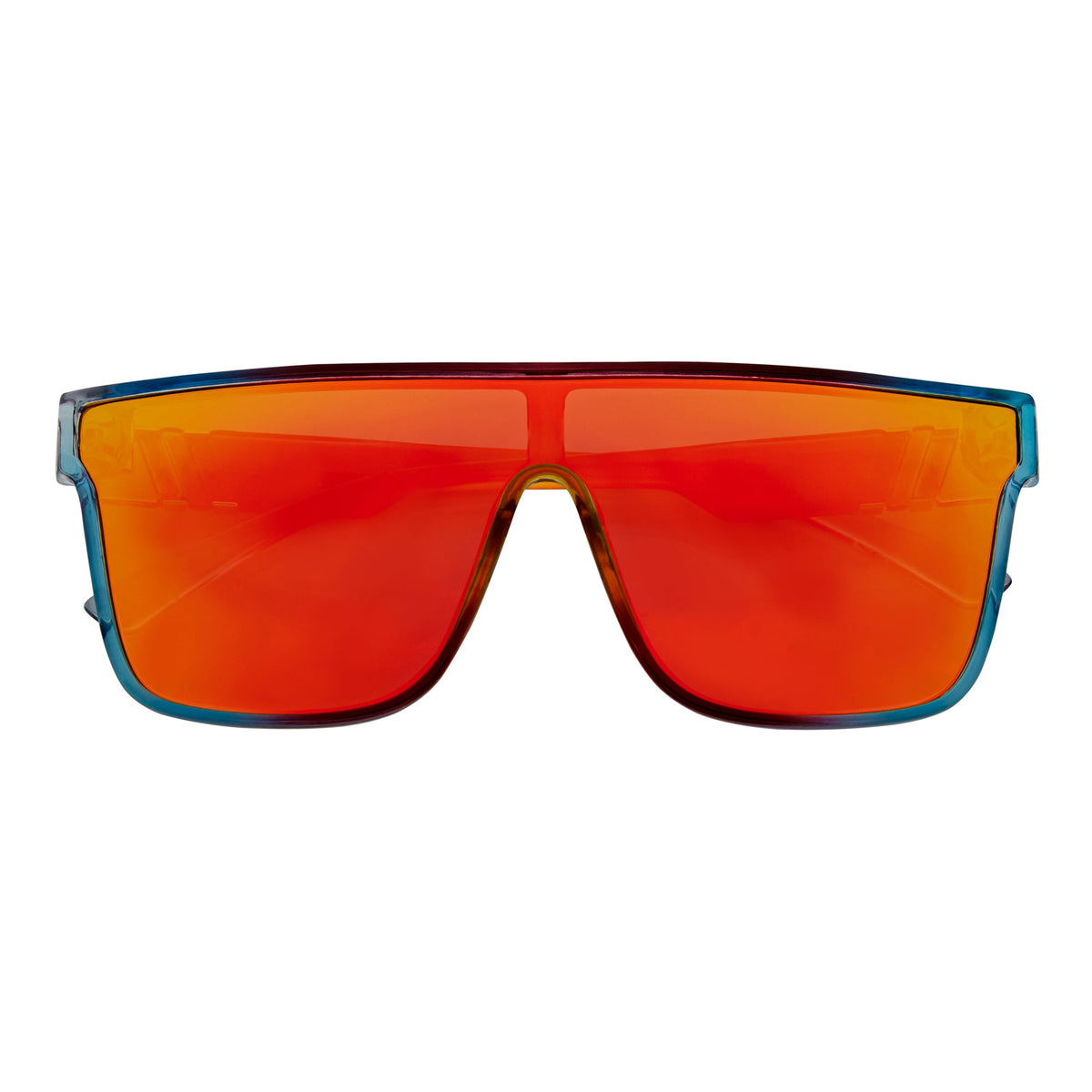 SYFY - Futuristic Square Shield Sunglasses Multi Candy Orange Mirror