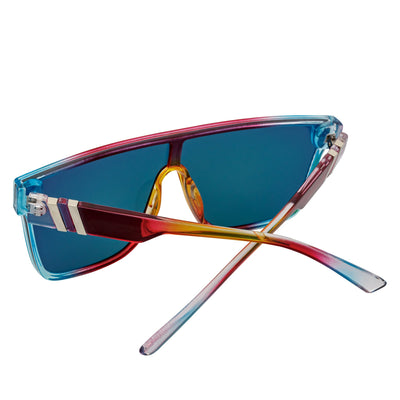 SYFY - Futuristic Square Shield Sunglasses Multi Candy Orange Mirror