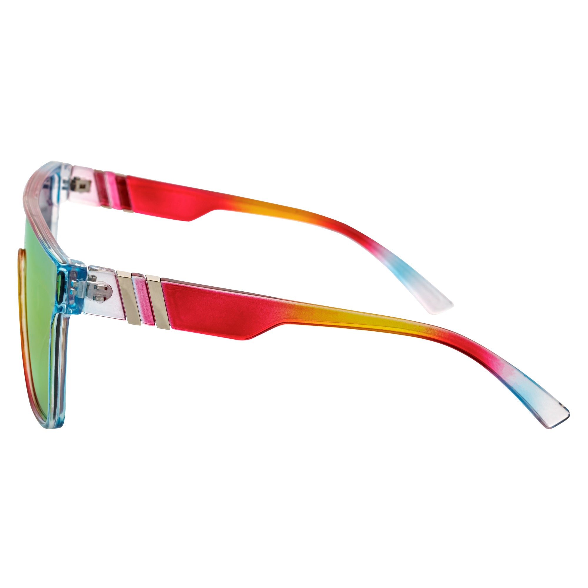 SYFY - Futuristic Square Shield Sunglasses Multi Candy Orange Mirror