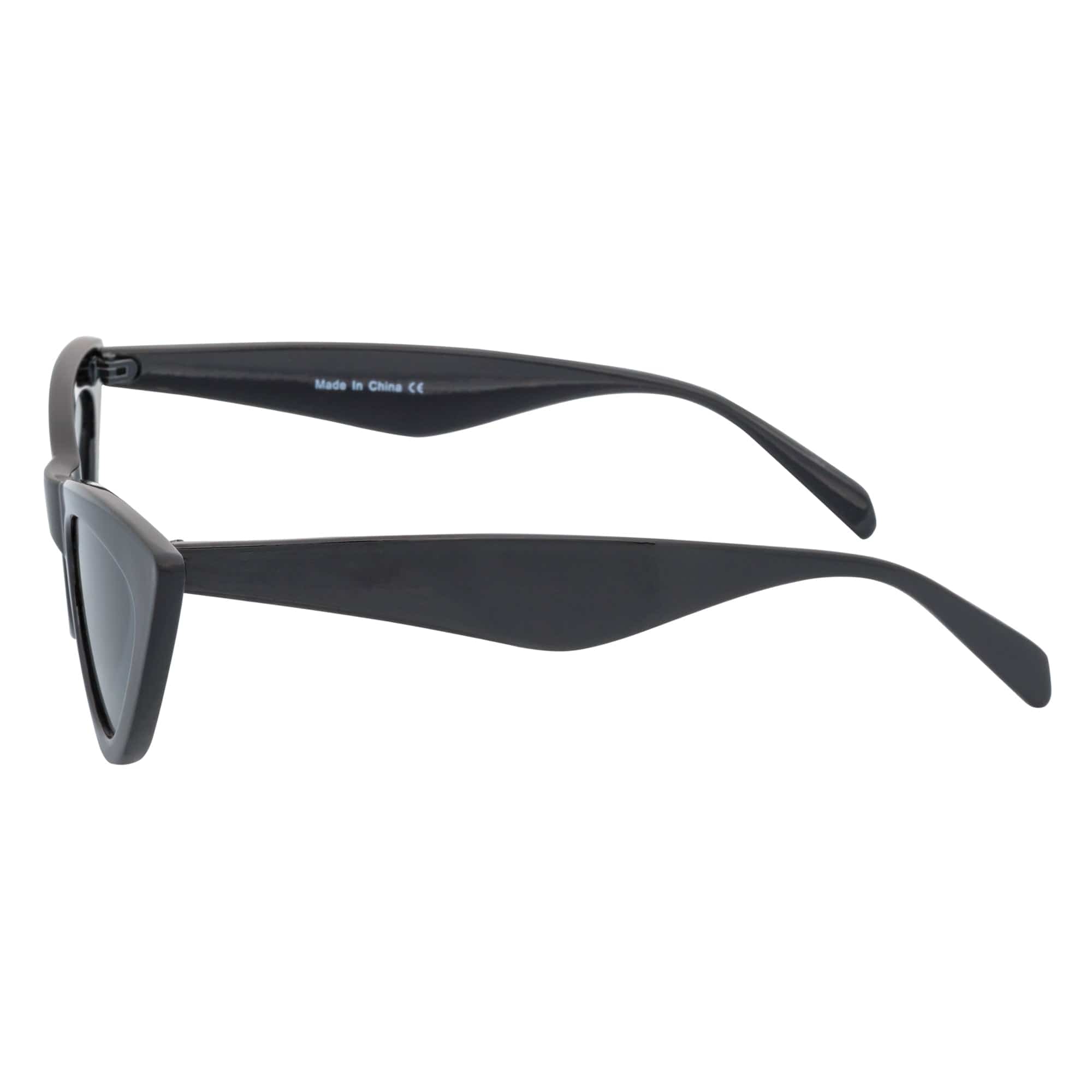 TABBY - High Pointed Retro Small Cat Eye Sunglasses Black Smoke Tint