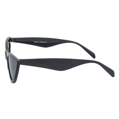 TABBY - High Pointed Retro Small Cat Eye Sunglasses Black Smoke Tint