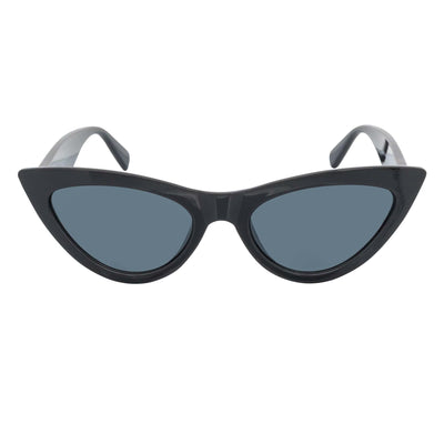 TABBY - High Pointed Retro Small Cat Eye Sunglasses Black Smoke Tint