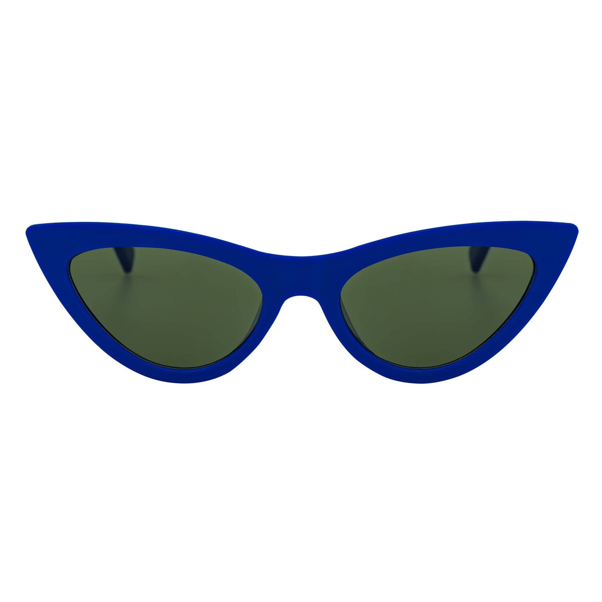 TABBY - High Pointed Retro Small Cat Eye Sunglasses Blue Green Tint
