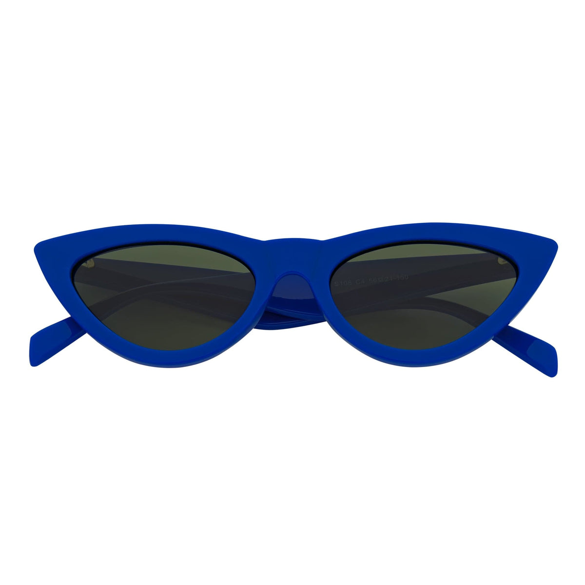 TABBY - High Pointed Retro Small Cat Eye Sunglasses Blue Green Tint