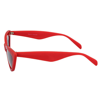 TABBY - High Pointed Retro Small Cat Eye Sunglasses Red Smoke Tint